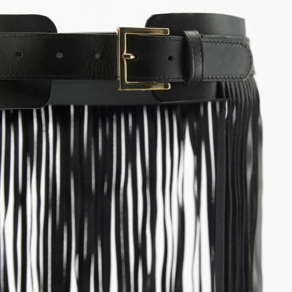Zara Finged Leather Belt Special Edition - Picture 2 of 11